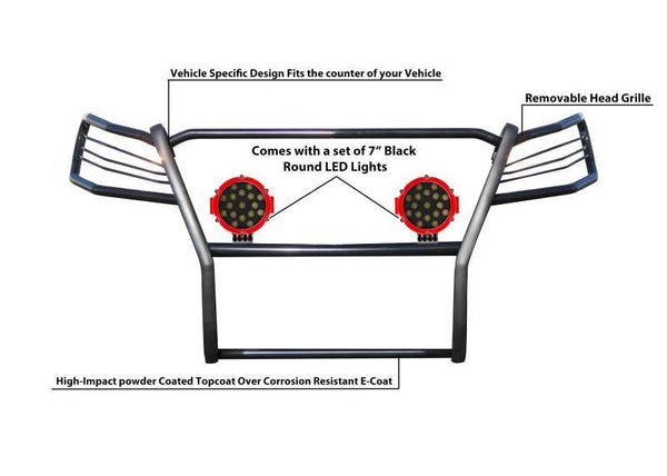 Black Horse Grille Guard Kit (MPN: 17FP10MA-PLR)