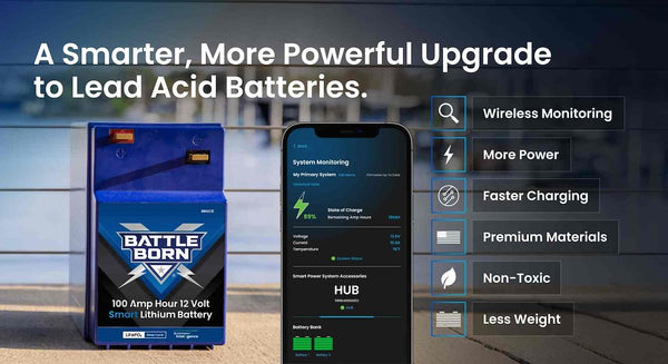 Battle Born Batteries 12 Volt GC2 Smart Heated Lithium Deep Cycle Battery (MPN: BBGC2IH)