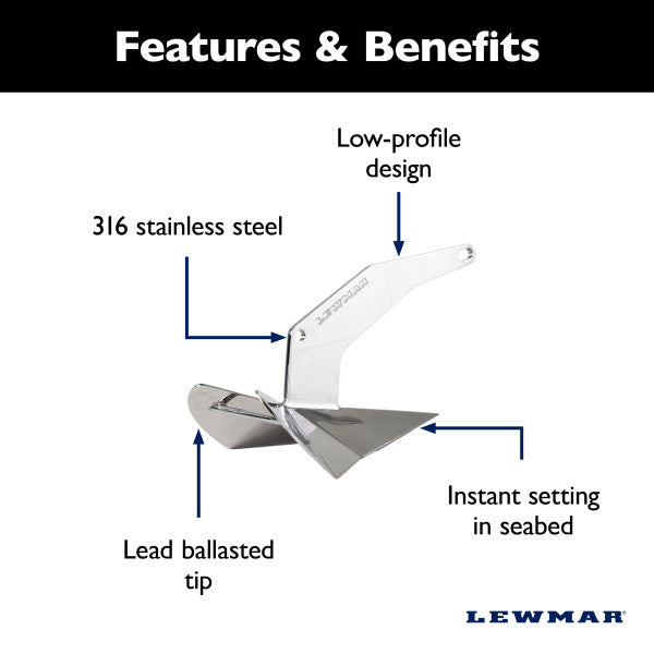 Lewmar DTX Deep Water Plough Anchor (MPN: 0057216)