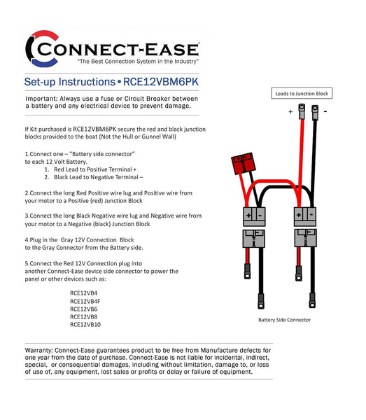 Battery Connection Harness for Outboard Motors (MPN: RCE12VBM6PK)
