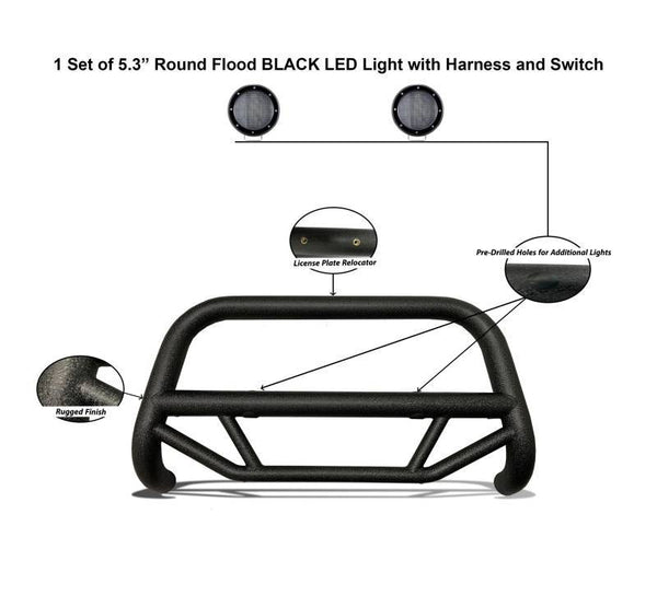 Black Horse Off Road Bull Bar (MPN: MBT-MF103-PLFB)
