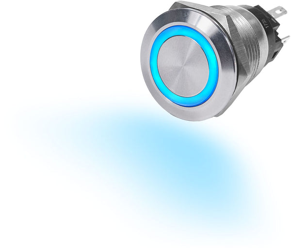 Push Button Switch with LED Blue Ring (MPN: 4160-BSS)