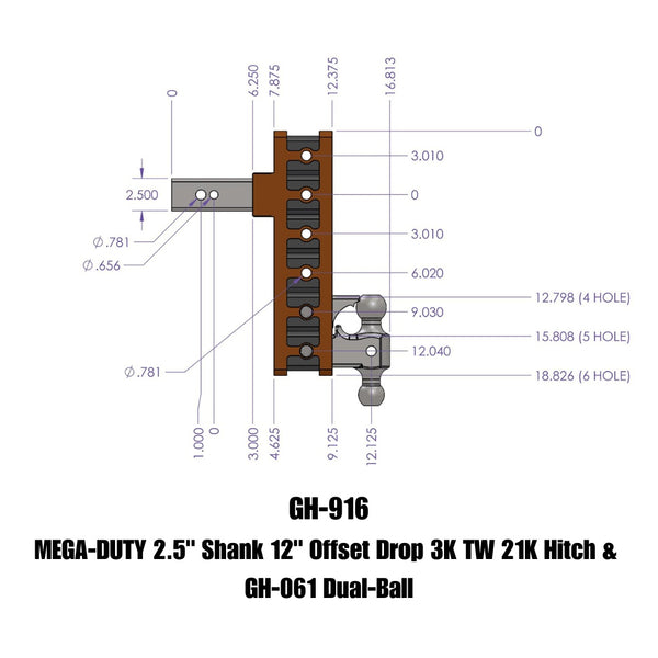 Gen-Y Hitch Mega-Duty Adjustable Drop Hitch (MPN: GH-916)