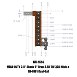 Gen-Y Hitch Mega-Duty Adjustable Drop Hitch (MPN: GH-1614)
