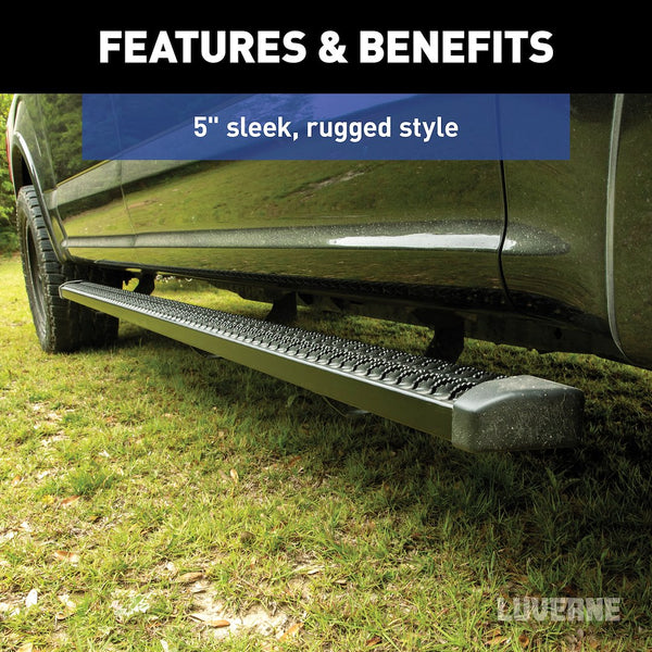 Luverne SlimGrip 78 Inch Black Aluminum Running Boards (MPN: 416078-4055111)