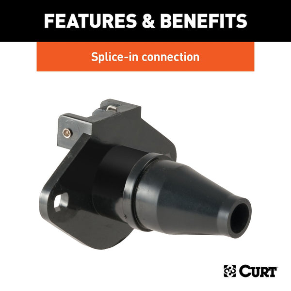 CURT 6-Way Round Trailer Wiring Connector (MPN: 58130)