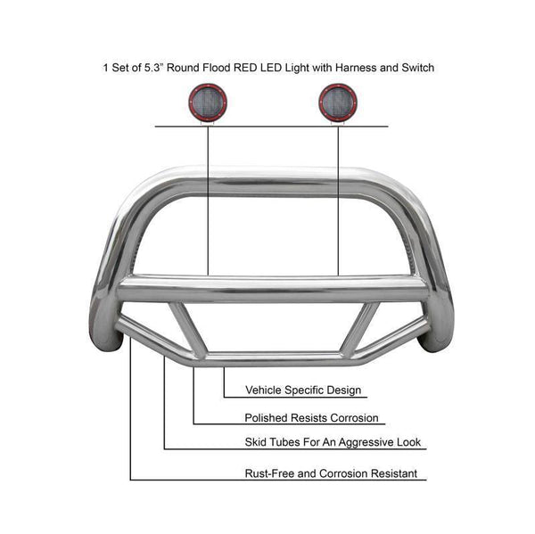 Black Horse Off Road Bull Bar (MPN: MBS-MIB8001-PLFR)