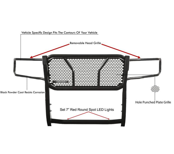 Black Horse Off Road Grille Guard (MPN: RU-NIFR22-B-PLR)
