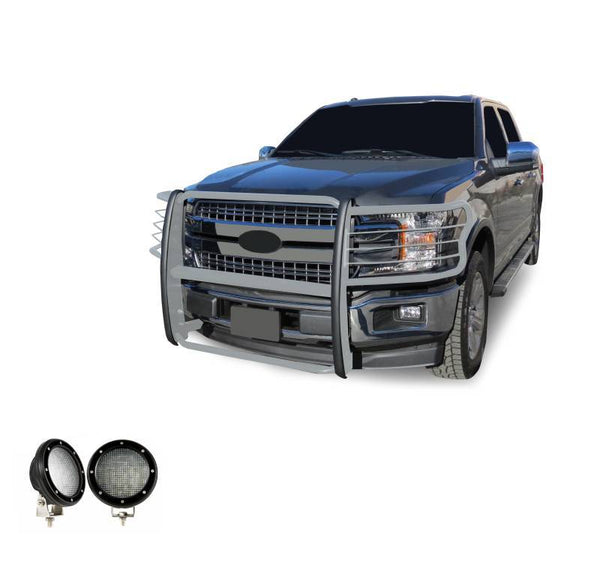 Black Horse Offroad Grille Guard Kit (MPN: 17FP32MSS-PLFB)