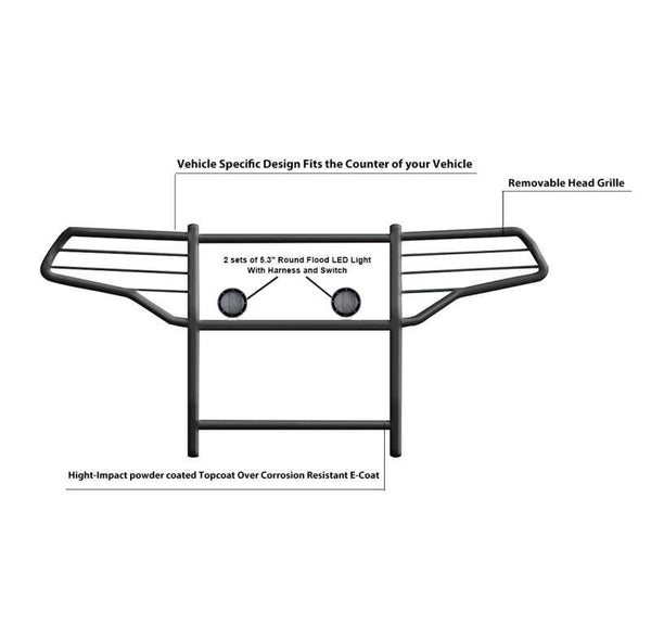Black Horse Grille Guard Kit (MPN: 17FJ31MA-PLFB)