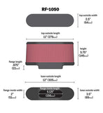 K&N Air Filter with Carbon Fiber Top (MPN: RF-1050)