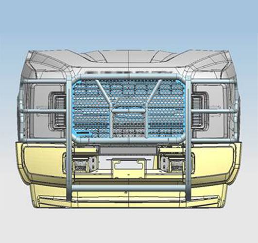 Black Horse Off Road Grille Guard (MPN: RU-FOF217-B)