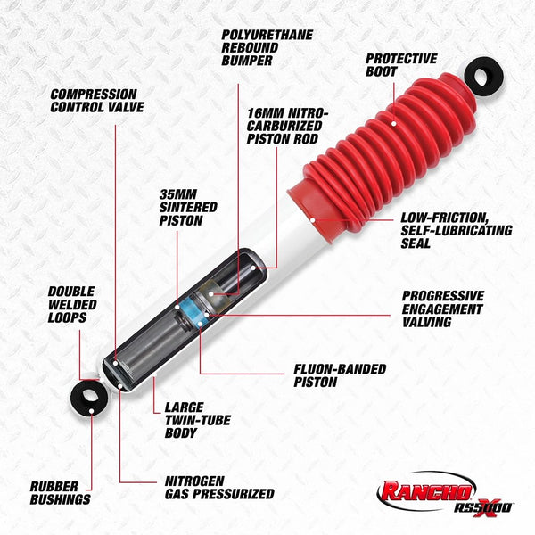 Rancho RS5000X Nitrogen Gas Charged Shock Absorber (MPN: RS55376)