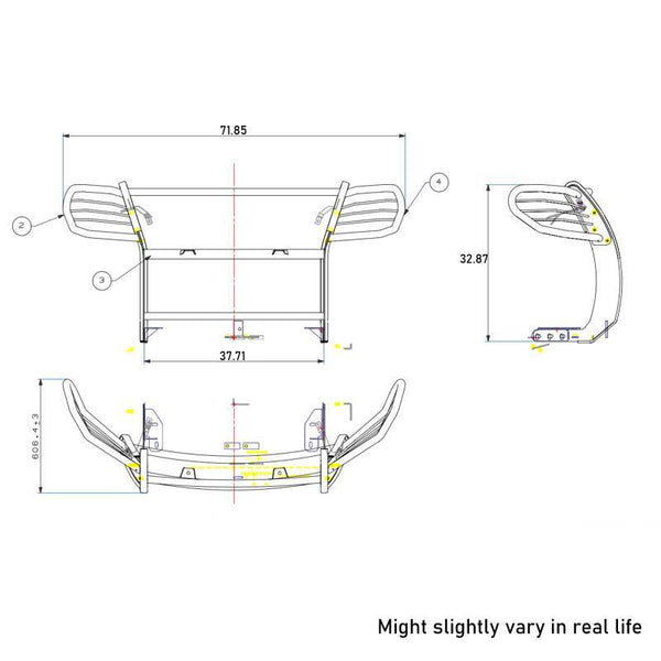 Black Horse Grille Guard Kit (MPN: 17FJ28MA-PLFR)