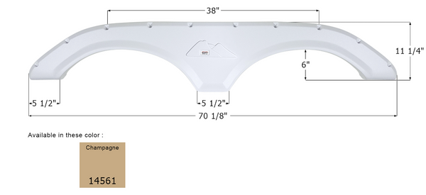 Icon Fender Skirt For Tandem Axle Trailers (MPN: 14561)