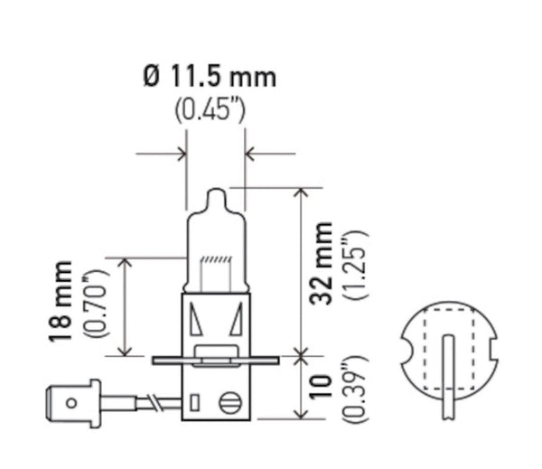 HELLA H3 Halogen Driving Fog Light Bulb (MPN: 002090671)
