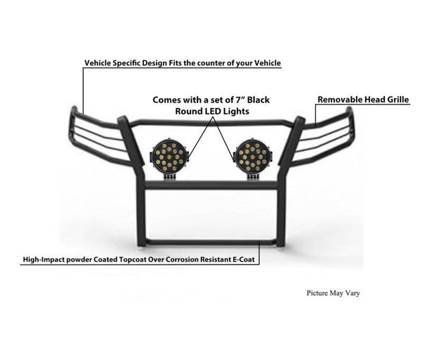 Black Horse Grille Guard Kit (MPN: 17GC15MA-PLB)