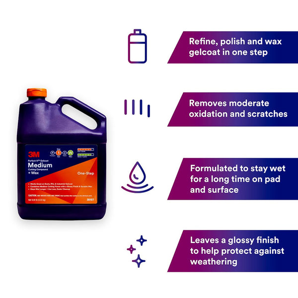 3M Perfect-It Gelcoat Medium Cutting Compound (MPN: 36107)