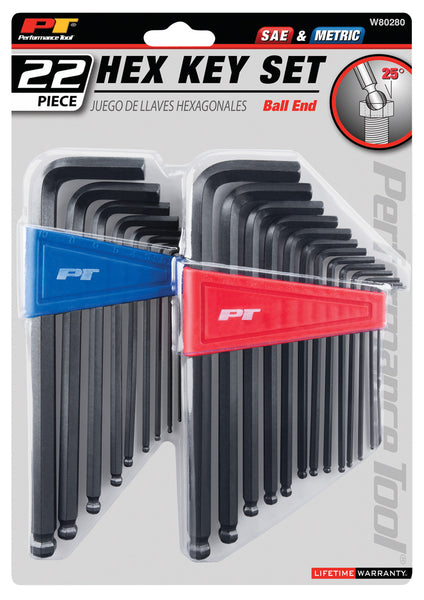 Performance Tool Ball End Hex Key Set (MPN: W80280)
