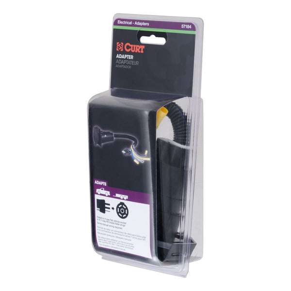 Trailer Wiring Connector Adapter 4 Flat to 7-Way Blade (MPN: 57184)