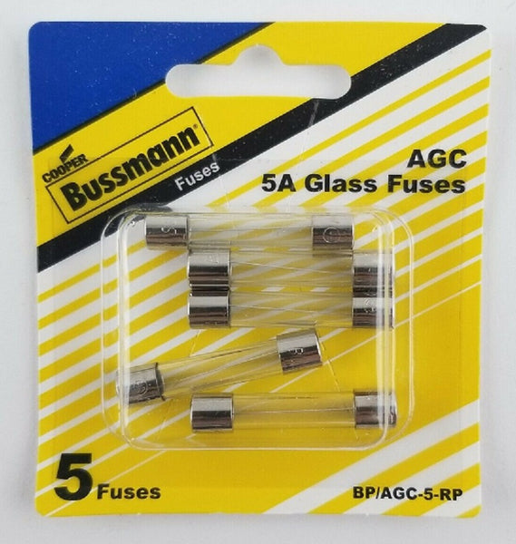 Bussman Glass Tube Fuse 5 Amp (MPN: BP/AGC-5-RP)