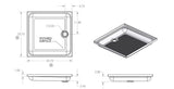 Shower Pan 24 Inch x 24 Inch with Center Drain (MPN: SP2424W)