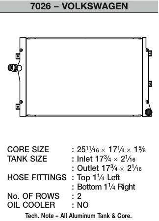 CSF Aluminum Radiator (MPN: 7026)