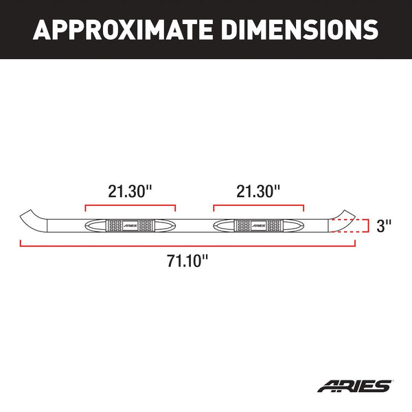 Aries 3 Inch Round Nerf Bar (MPN: 202019-2)