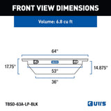 UWS Crossover Deep Angled Low Profile Tool Box (MPN: TBSD-63A-LP-BLK)