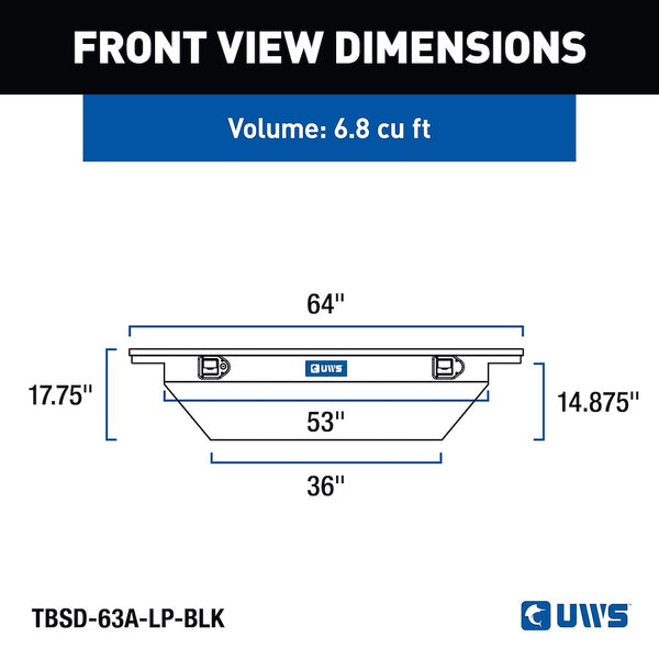 UWS Crossover Deep Angled Low Profile Tool Box (MPN: TBSD-63A-LP-BLK)