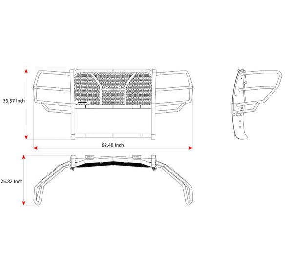 Black Horse Off Road Grille Guard (MPN: RU-CHSI19-B)