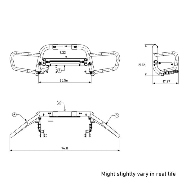 Black Horse Offroad Bull Bar (MPN: BFRG15)
