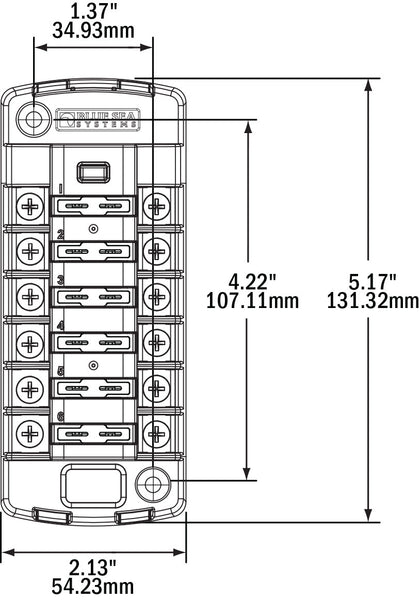 Blue Sea Fuse Block 6 Circuits (MPN: 5037-BSS)