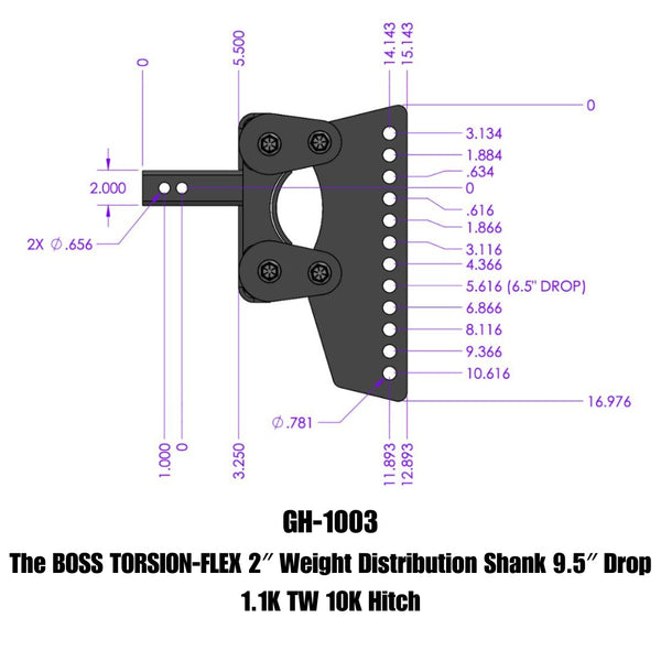 Gen-Y Hitch Torsion-Flex Weight Distribution Shank (MPN: GH-1003)