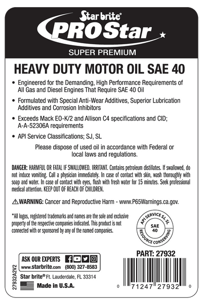 Star Brite Heavy Duty Motor Oil (MPN: 027905)