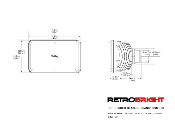Holley Performance RetroBright Headlight Conversion Kit (MPN: LFRB101)