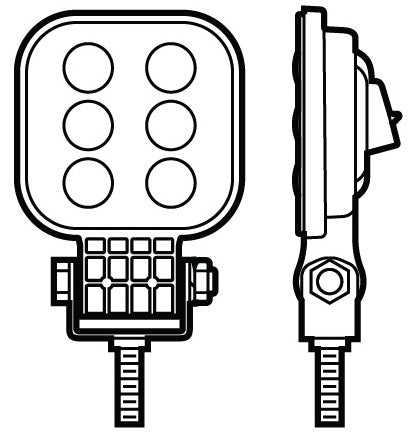 Peterson Work Light Square LED (MPN: M905-MV-AMP)