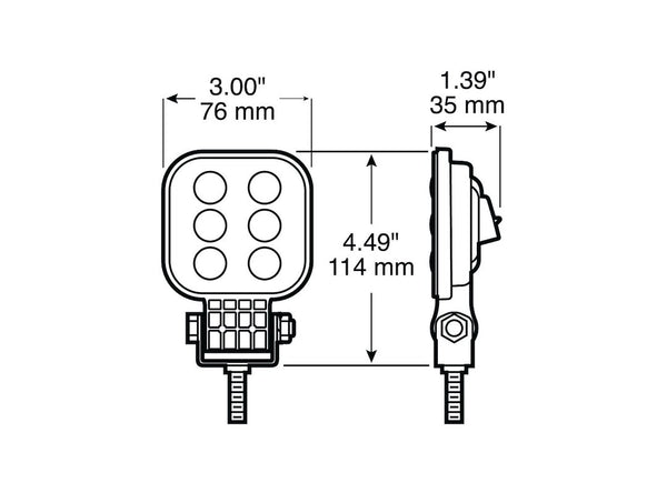 Peterson Work Light Square LED (MPN: M905-MV-AMP)