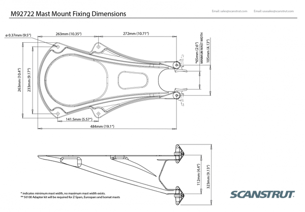 Scanstrut Radar Antenna Mount (MPN: M92722)