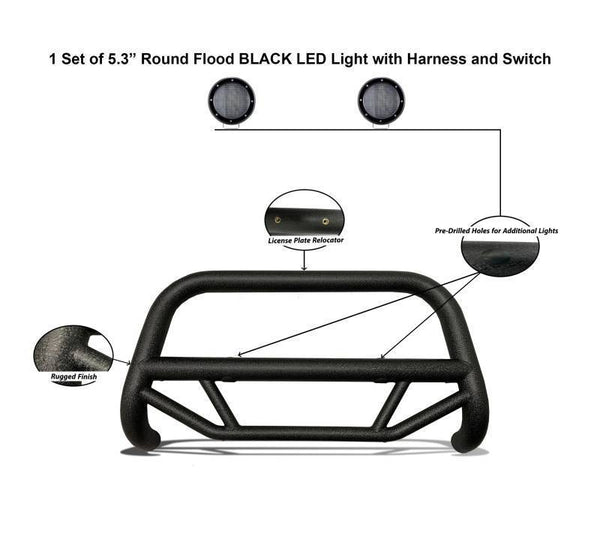 Black Horse Off Road Bull Bar (MPN: MBT-MG403-PLFB)