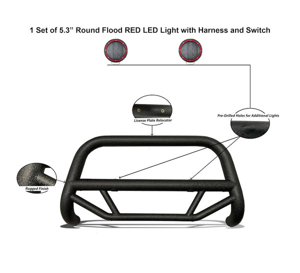 Black Horse Off Road Bull Bar (MPN: MBT-MN503-PLFR)