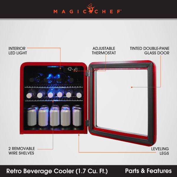 Magic Chef Retro Beverage Cooler (MPN: MCB17CHR)