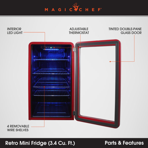 Magic Chef Retro Beverage Cooler (MPN: MCB34CHR)