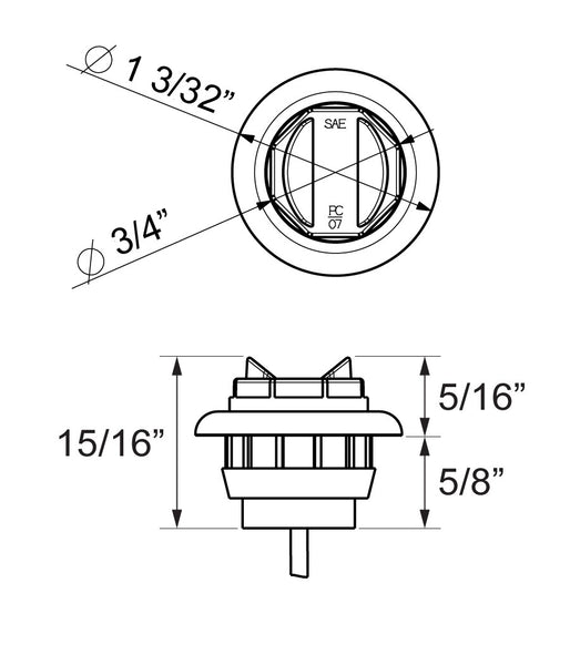 Optronics Clearance Light MCL11 Series (MPN: MCL11RKB)