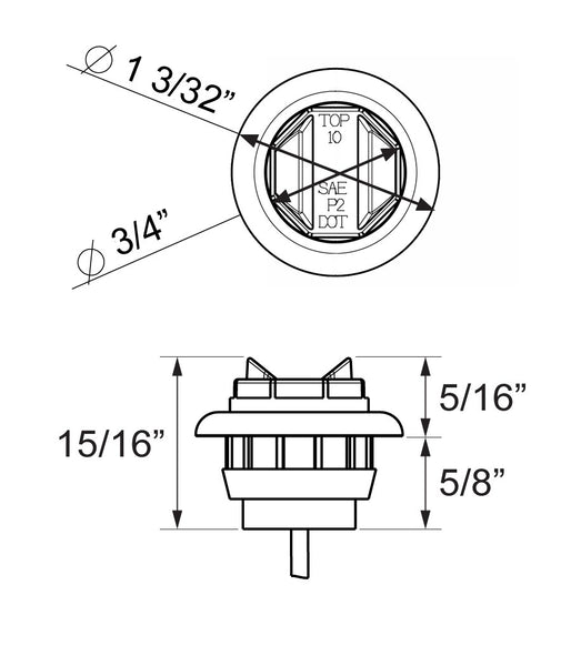 Optronics LED Clearance Light (MPN: MCL12AK)