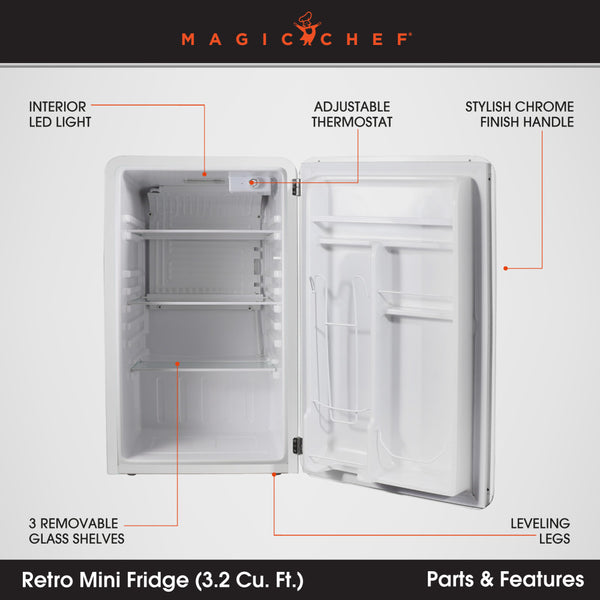 Magic Chef Single Compartment Mini Refrigerator (MPN: MCR32CHW)