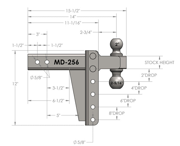 Bulletproof Hitches Medium Duty Hitch (MPN: MD256)