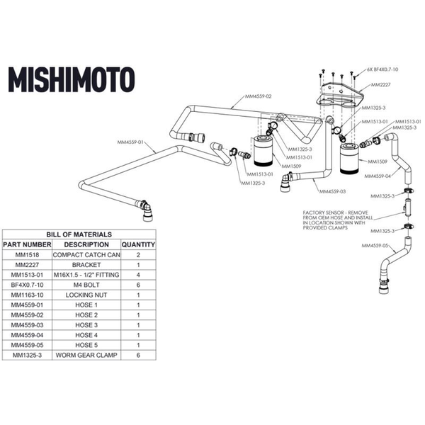 Mishimoto Catch Can Kit (MPN: MMBCC-F27T-18SBE)