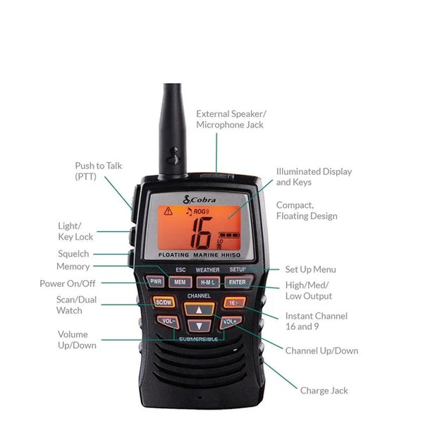Cobra Electronics VHF Radio (MPN: MRHH150FLT)