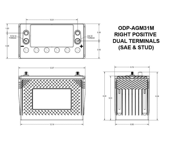 Odyssey Marine Dual Purpose Battery (MPN: ODP-AGM31M)